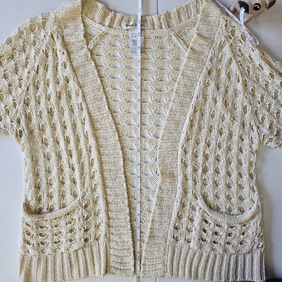 Monroe & Main Cream Cardigan Sweater Open-Knit Design - Picture 5 of 8